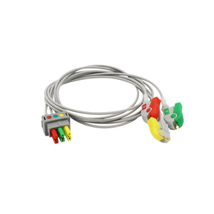 Compatible Datex Ohmeda ECG 3 lead wire IEC European Standard Pinch/Grabber - sinokmed