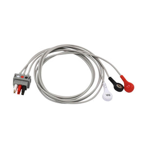 Compatible Datex Ohmeda ECG 3 lead wire 545317-HEL AHA Snap Connector - sinokmed