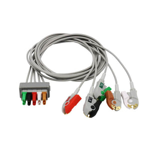 Compatible GE Datex Ohmeda ECG 5 lead wire 545316 IEC European Standard Pinch/Grabber Connector - sinokmed