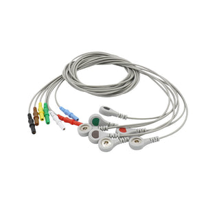 New DIN 1.5  ECG Lead Wire 7 Leads AHA/ IEC Snap  Connector - sinokmed