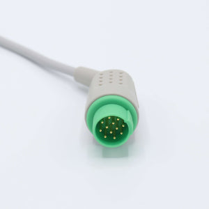 Compatible Biolight ECG Cable 3 Leadwires AHA 12 Pin Pinch/Grabber Connector - sinokmed