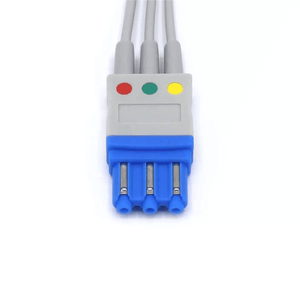 Compatible Philips M1672A ECG 3 Leadwires IEC European Standard Pinch/Grabber