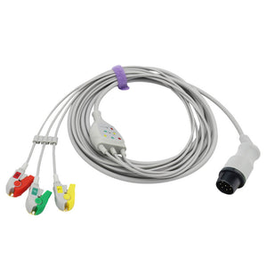 Compatible Nihon Kohden ECG 3 Lead wires IEC Pinch/Grabber European Standard Connector - sinokmed