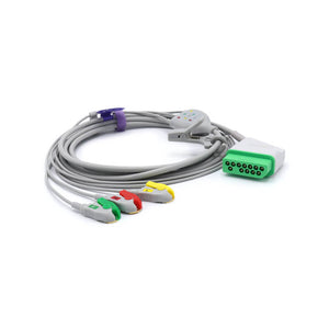 Compatible Nihon Kohden ECG 3 Lead wires IEC Pinch/Grabber European Standard Connector