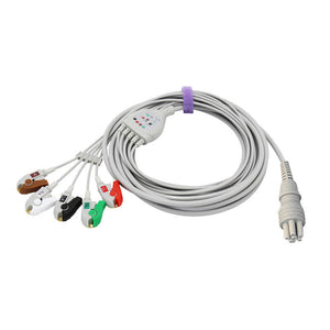 Compatible Colin ECG Cable 5 Leadwires Pinch/Grabber Connector - sinokmed