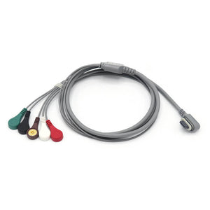 Compatible Philips M4725A Holter ECG 5 Leadwires IEC European Standard Zymed DigiTrak-Plus Snap Connector - sinokmed