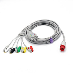 Compatible Bionet ECG Cable 5 Leadwires 8 Pin Pinch/Grabber IEC European Standard Connector