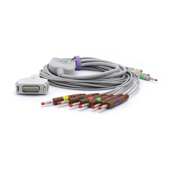 Compatible Fukuda Denshi EKG Cable 10 Leads Wires IEC Banana