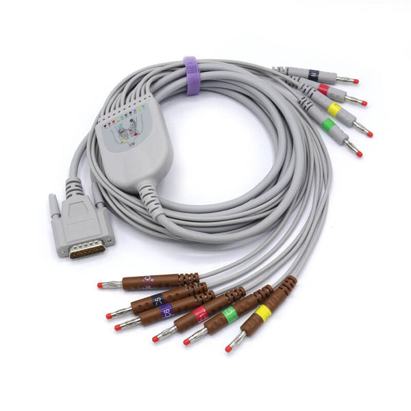 Compatible Nihon Kohden EKG Cable BJ-902D 10 Lead IEC Banana 4.0mm Eur