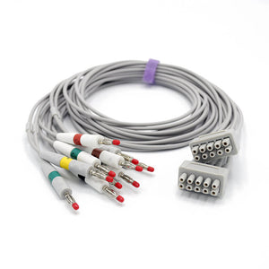 Compatible GE Marquette 38401816 EKG 10 Leadwire IEC Banana 4.0mm Connector