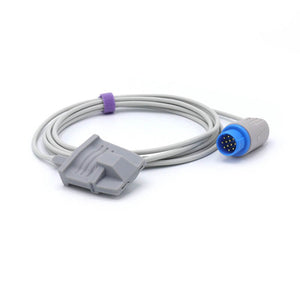 Compatible Biolight SpO2 Sensor Adult Finger Soft 9.8 ft 12 Pins Connector