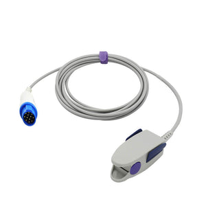 Compatible Biolight SpO2 Sensor Nellcor Oximax Tech Adult Finger Clip 9.8 ft 12 Pins Connector - sinokmed