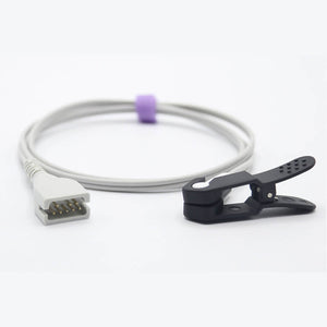 Compatible Mindray Datascope Spo2 Lingual Sensor Vet Ear Tongue 3.2 ft 9 Pins Connector - sinokmed