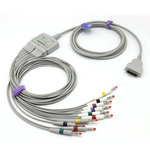 Compatible Marquette EKG Trunk cable 22341809 + EKG Leadwire 38401817 AHA Connector - sinokmed