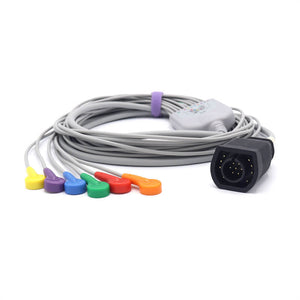 Compatible Zoll E/M Series ECG cable 10 leadwires AHA Snap connector