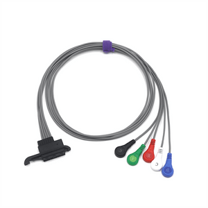 Compatible Medilog AR  ECG Cable Holter Recorder 16 Pin 5 Lead AHA Snap