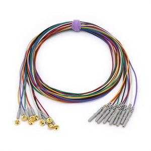 EEG Cable 10 Leadwires Golden Plated Cup Electrodes