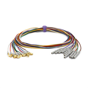 EEG Cable 10 Leadwires Golden Plated Cup Electrodes Din 1.5mm