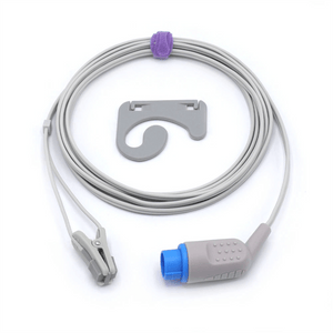 Compatible Biolight SpO2 Sensor Adult Ear Clip 9.8 ft 12 Pin Connector