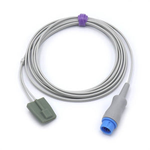 Compatible Biolight SpO2 Sensor Pediatric soft 9.8 ft 9 Pins Connector