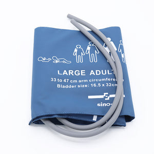 Reusable Blood Pressure Cuff Double Tube Large Adult Use 33 - 47 cm Arm Circumference (blue style) - sinokmed