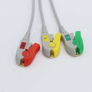 Compatible Biolight ECG Cable 3 Leadwires IEC 12 Pin Pinch/Grabber Connector - sinokmed