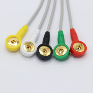 Compatible Philips ECG Cable 5 Leadwires 12 pin Snap IEC European Standard Connector - sinokmed