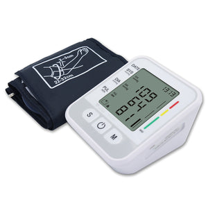 Automatic Digital Upper Arm Blood Pressure Monitor with Cuff fits Large Arm Electronic Meter Measures Pulse Rate - sinokmed