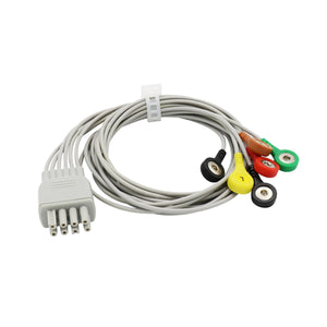 Compatible Nihon Kohden ECG 6 Lead Wires BR-916P AHA Snap - sinokmed