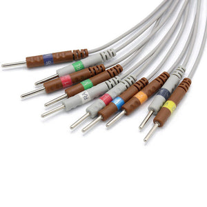 Compatible Nihon Kohden EKG Cable 10 Leads Wires 15 Pins Connector Needle 3.0mm  AHA 4.7k resistor