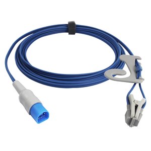 Compatible Philips Spo2 Sensor Adult Ear Clip 9.8 ft 8 Pins Connector - sinokmed