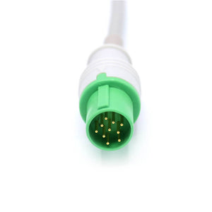 Compatible Hellige ECG Cable 3 Leadwires 303-442-99 IEC European Standard Snap Connector