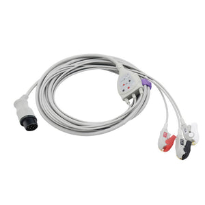 Compatible Nihon Kohden ECG 3 Leadwires AHA Pinch/Grabber 8 pin Connector - sinokmed