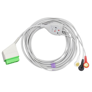 Compatible Nihon Kohden ECG 3 Leadwires AHA Snap Connector - sinokmed