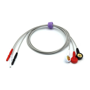 Compatible AAMI ECG Holter 3 lead wire AHA Snap