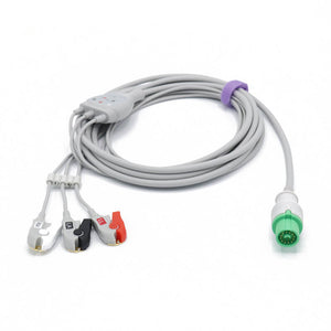 Compatible Fukuda Denshi ECG Cable 3 Lead AHA Pinch/Grabber Connector