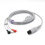 Compatible AAMI 3 Lead wire One-piece ECG cable 6 Pin Snap Connector