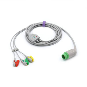 Compatible Mennen ECG Cable 3 Leadwires IEC Pinch/Grabber Connector