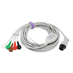 Compatible Nihon Kohden ECG 5 Lead wires AHA Snap 8 pin Connector - sinokmed