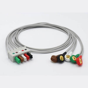 Compatible Mindray 0010-30-12266 ECG leadwires 5 Lead AHA Latex Connector - sinokmed
