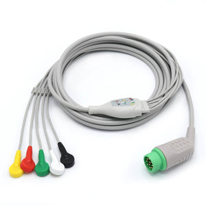 Compatible Draeger Siemens ECG 5 Lead wires IEC 10-pin Snap Connector