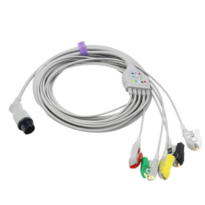 Compatible Nihon Kohden ECG 5 Lead wires IEC Pinch/Grabber 8 pin Connector - sinokmed