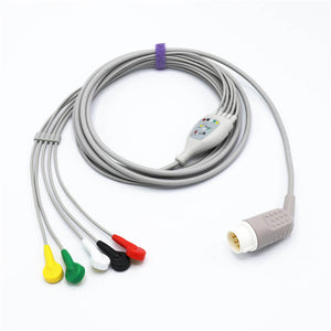 Compatible Philips M1736A ECG Cable 5 Leadwires 8 pin Snap IEC European Standard Connector