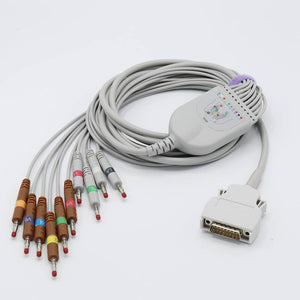 Compatible Mortara EKG Cable 10 Leads Wires AHA Banana Connector 4.0mm - sinokmed
