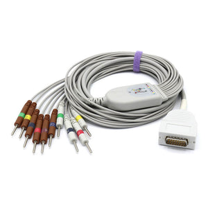 Compatible Burdick EKG Cable 10 Lead IEC Needle Connector European Standard 3.0