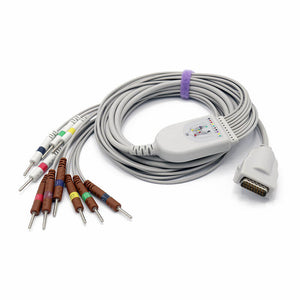 Compatible Burdick EKG Cable 10 Lead IEC Needle European Standard Connector 3.0mm