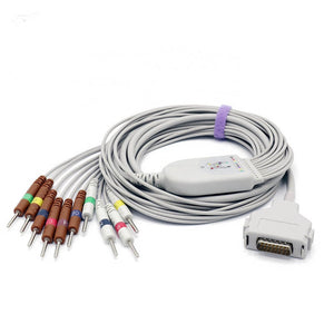 Compatible Fukuda Denshi EKG Cable 10 Leads Wires IEC Needle 3.0mm European Standard Connector