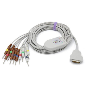 Compatible GE Marquette EKG Cable 10 Leads Wires IEC Needle 3.0mm European Standard Connector