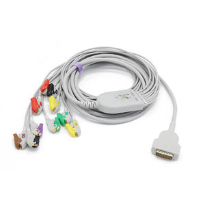 Compatible GE Marquette EKG Cable 10 Leads Wires IEC Pinch/Grabber European Standard Connector