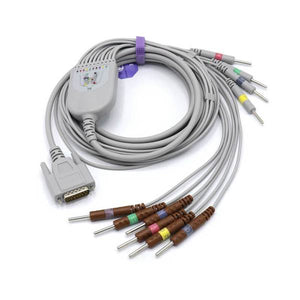 Compatible Nihon Kohden EKG Cable 10 Lead IEC Needle 3.0mm European Standard Connector 4.7k resistor